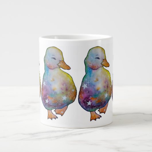 Ente namens Regenbogen Jumbo-Tasse (Vorderseite)