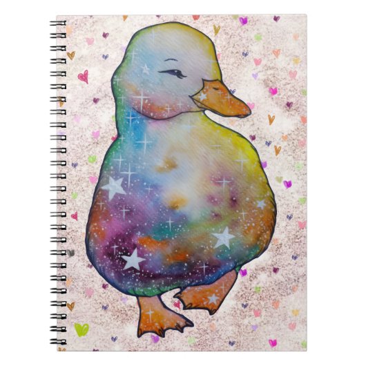Ente namens Regenbogen Notizblock (Vorderseite)
