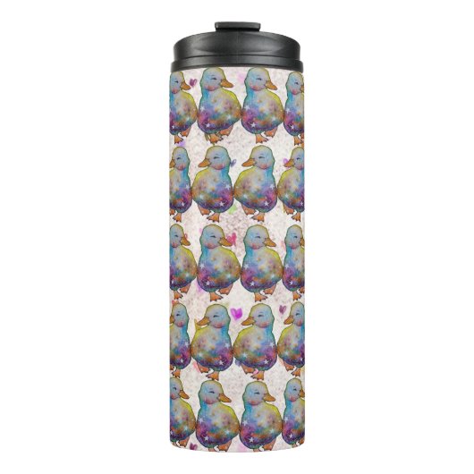 Ente namens Regenbogen Thermosbecher (Vorderseite)