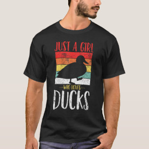 Ente nur ein Mädchen, die Lieben Enten Retro Vinta T-Shirt