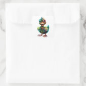 Ente. Quadratischer Aufkleber (Tasche)