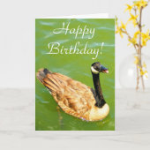 Ente sagt Happy Birthday! Karte (Gelbe Blume)