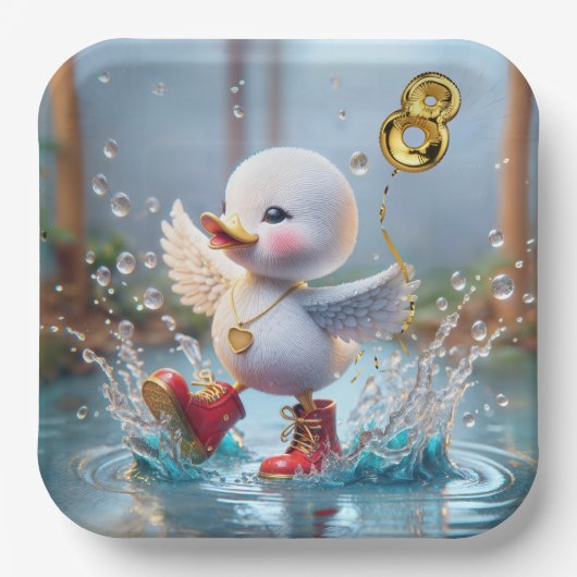 Ente Tanz im Regenwald Pappteller (Vorderseite)