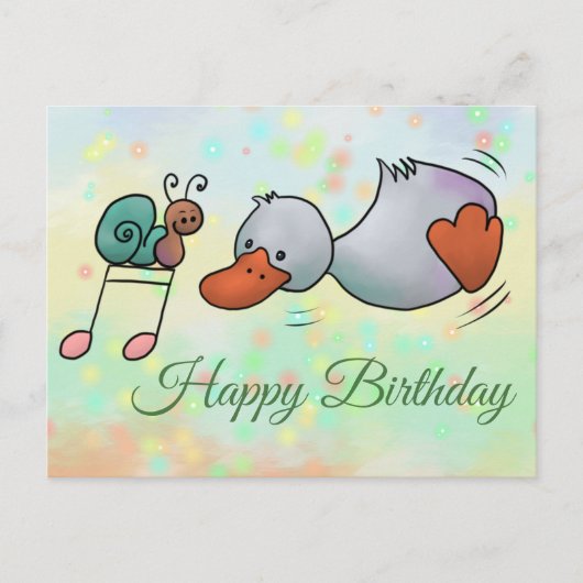 Ente tanzt postkarte (Vorderseite)