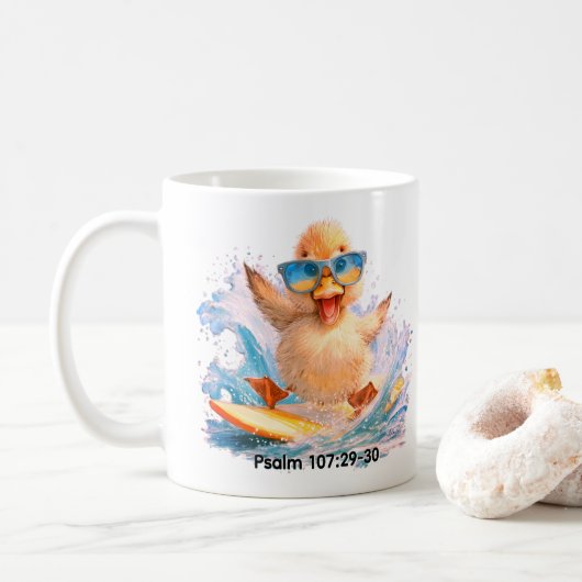 Ente teilt das Wort Kaffeetasse (Mit Donut)