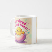 Ente überlebte die Eizelljagd Kaffeetasse (Vorderseite Links)
