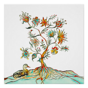 Ente und Blume Poster