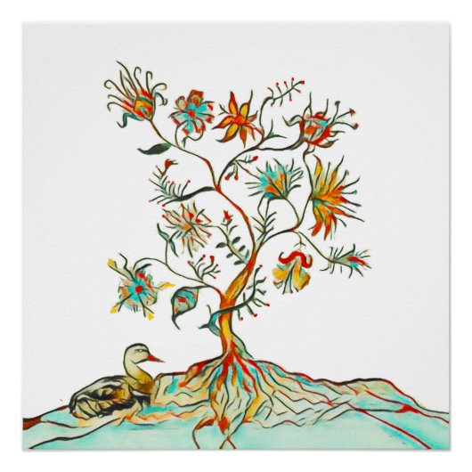 Ente und Blume Poster (Vorderseite)