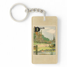 Ente und Entlein, die auf dem Fluss schwimmen