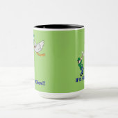Ente und Jäger-Cartoon Tasse (Zentrum)