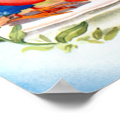 Ente und Küken schwimmen Poster (Ecke)