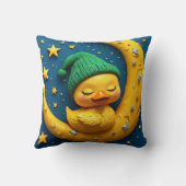 Ente und Mond aus niedlichem Cartoon Kissen (Rückseite)