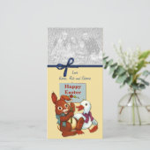 Ente und Ostern Feiertagskarte (Stehend Vorderseite)