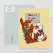 Ente und Ostern Feiertagspostkarte (Vorne/Hinten)