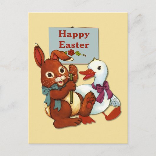 Ente und Ostern Feiertagspostkarte (Vorderseite)