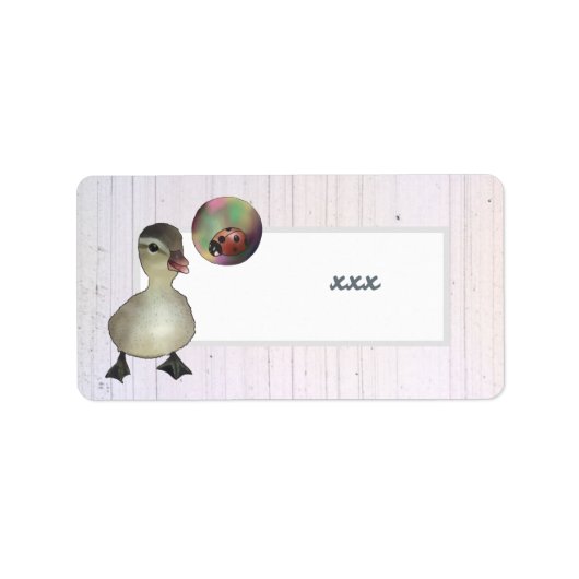 Ente und Seifenblase Adressaufkleber (Vorne)