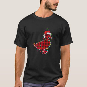 Ente Weihnachtsbaum Rot Kariert Xmas Tiere T-Shirt
