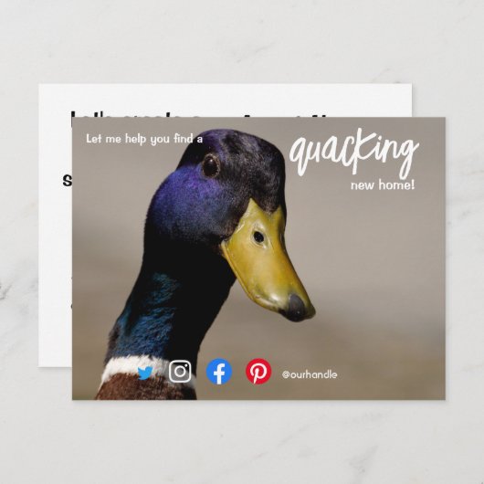 Ente wunderschönes phantastisches Anwesen Agent Ma Postkarte (Vorne/Hinten)