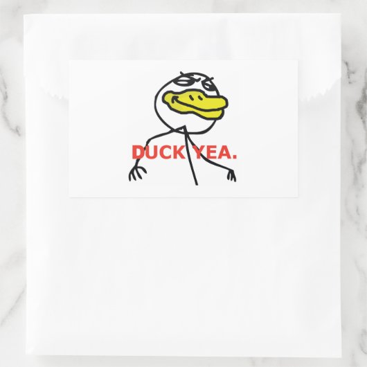 Ente Yea - Aufkleber für das Rechteck (Tasche)