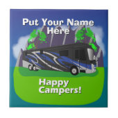 Entegra Aspire RV Blue Happy Camper Design Fliese (Vorderseite)