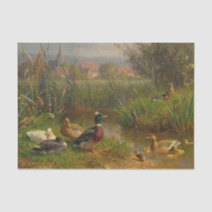 Enten am Bach von Carl Jutz Seidenpapier