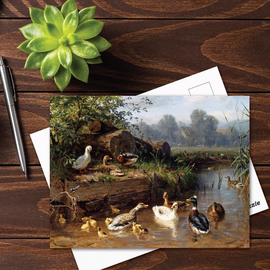 Enten am Fluss Carl Jutz Postkarte