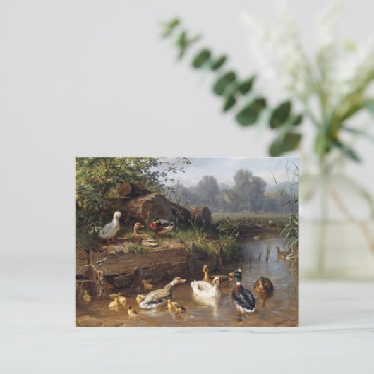 Enten am Fluss Carl Jutz Postkarte (Stehend Vorderseite)