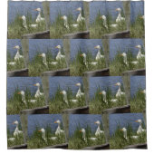 Enten am Fluss Duschvorhang (Vorderseite)