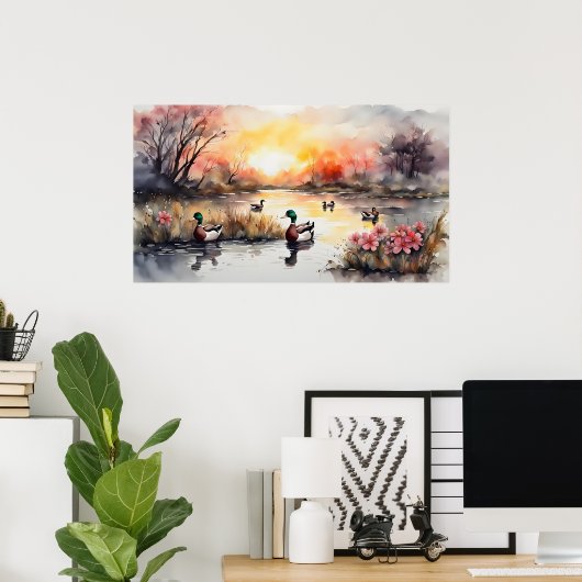 Enten am See Poster (Heimbüro)