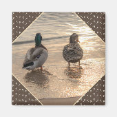 Enten am Strand Landschaftlich Brown Magnet (Vorne)