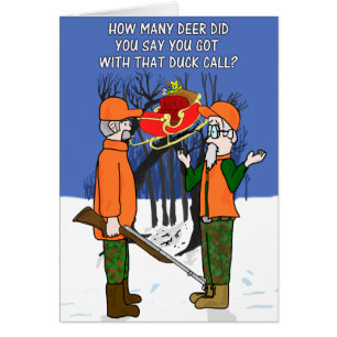 Enten-Anruf-Fliegen-Rotwild-lustige Jäger-Jagd