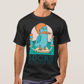 Enten auf dem Teichbaseballsticker T-Shirt
