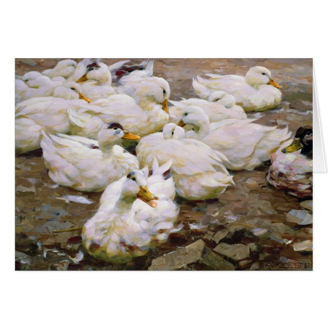 Enten auf einem Teich (Vorderseite (Horizontal))