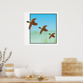 Enten auf einem Teich Poster (Küche)