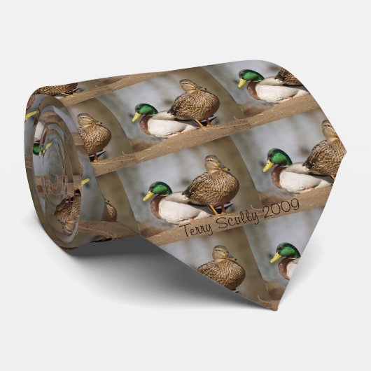 Enten auf einer Krawatte (Gerollt)