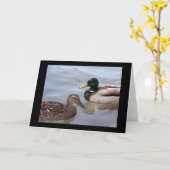 Enten auf einer Teich-Karte Karte (Gelbe Blume)