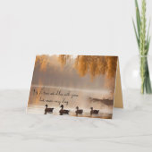 Enten auf Herbstsee zum Geburtstag Karte (Vorderseite)