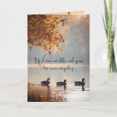 Enten auf Herbstsee zum Geburtstag Karte (Vorderseite)