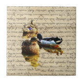 Enten auf Vintagem Papier Fliese (Vorderseite)