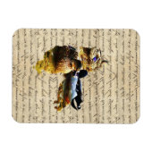 Enten auf Vintagem Papier Magnet (Horizontal)
