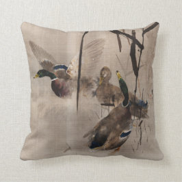 Enten auf Wasser japanische Art Wasservögel  Kissen