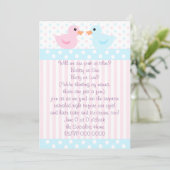 Enten aus Rosa und Blau Einladung (Stehend Vorderseite)