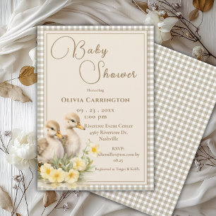 Enten-Baby-Gingham-Vintage-Babyshower Einladung