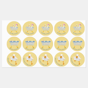 Enten-Baby-Party-Rundaufkleber Etiketten
