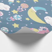 Enten-Babyparty-Blau Geschenkpapier (Ecke)