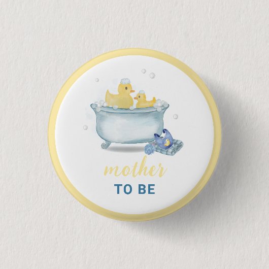 Enten-Badewanne-Baby-Shower für werdende Mütter Button (Vorderseite)