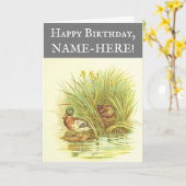 Enten bei Wasser Geburtstagskarte Karte (Gelbe Blume)