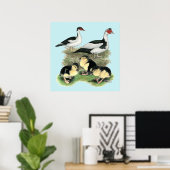 Enten Black Pied Muscovy Familie Poster (Heimbüro)