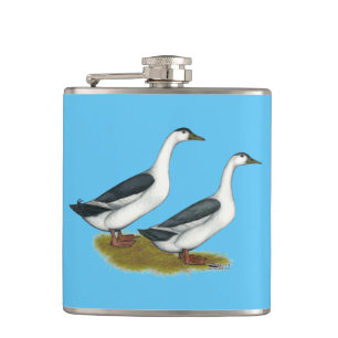 Enten: Blue Magpies Flachmann