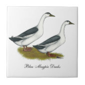 Enten: Blue Magpies Fliese (Vorderseite)